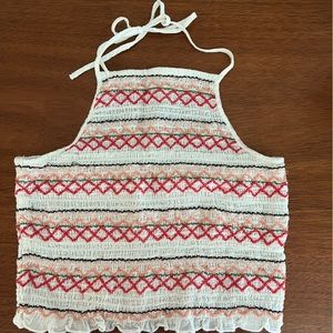 AE Smocked Halter Crop Top